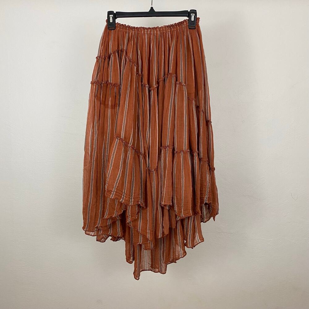 FP One - Free People Ember Printed Midi Skirt - Terracotta Combo - Small